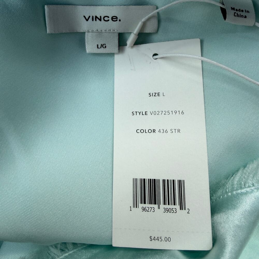 NWT Vince Satin Frayed-Edge Bias Camisole Dress Large - Picture 6 of 8